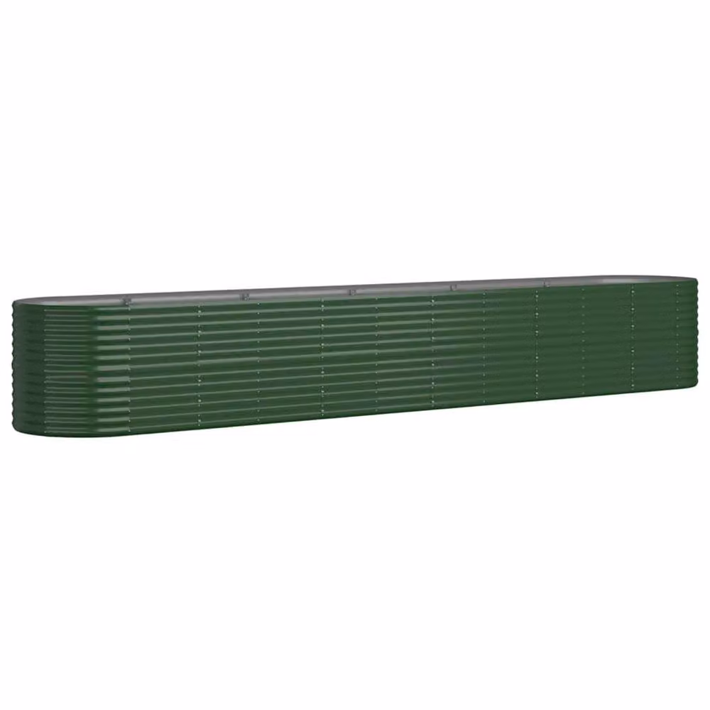 Berkfield Home Garden Powder-coated Steel Raised Bed, Green, W: 440 cm, D: 80 cm, H: 68 cm – 3