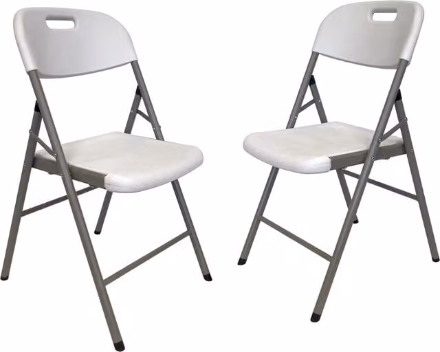 BillyOh White Stackable Plastic and Metal Folding Garden Chairs