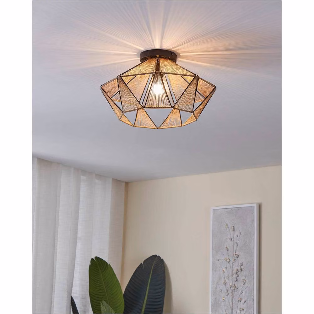 Loops 2 Pack Black Modern Semi-Flush Ceiling Light Set – 3
