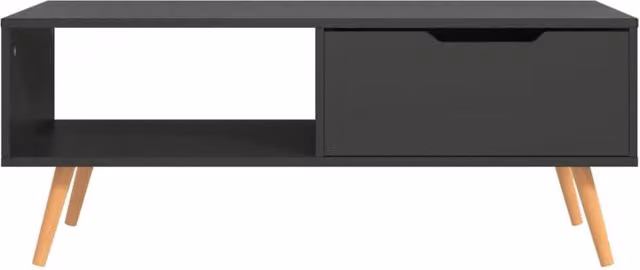 Berkfield Home Elegant Grey Coffee Table in Engineered Wood, W: 100 cm, D: 49.5 cm, H: 43 cm