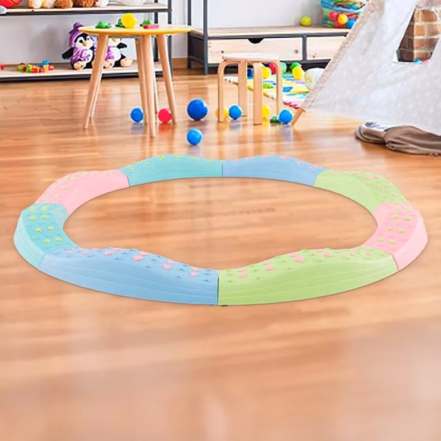 Costway 20 Piece Modular Plastic Balance Beam Set in Green