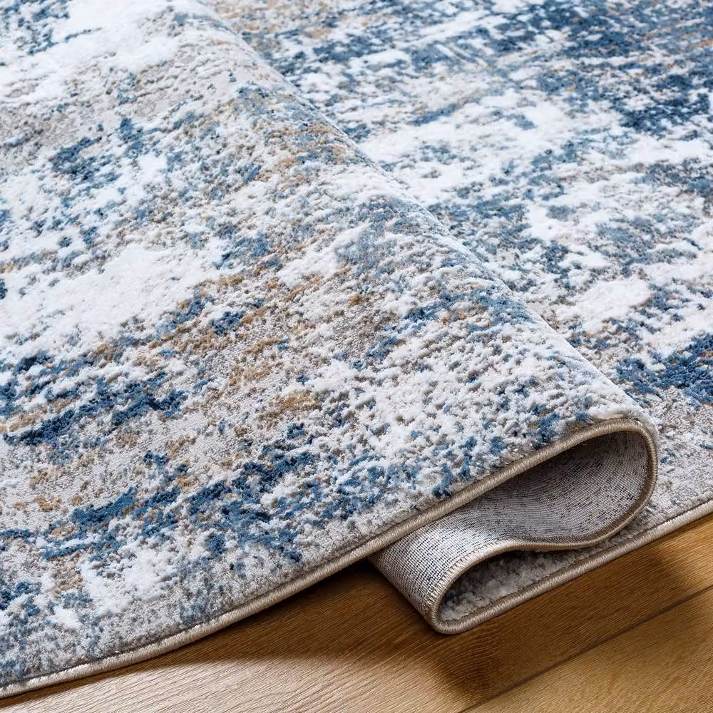 Livabliss Allegro Abstract Modern Marble Living and Dining Rug in Blue, Beige and Grey, W: 200 cm, D: 275 cm – 3