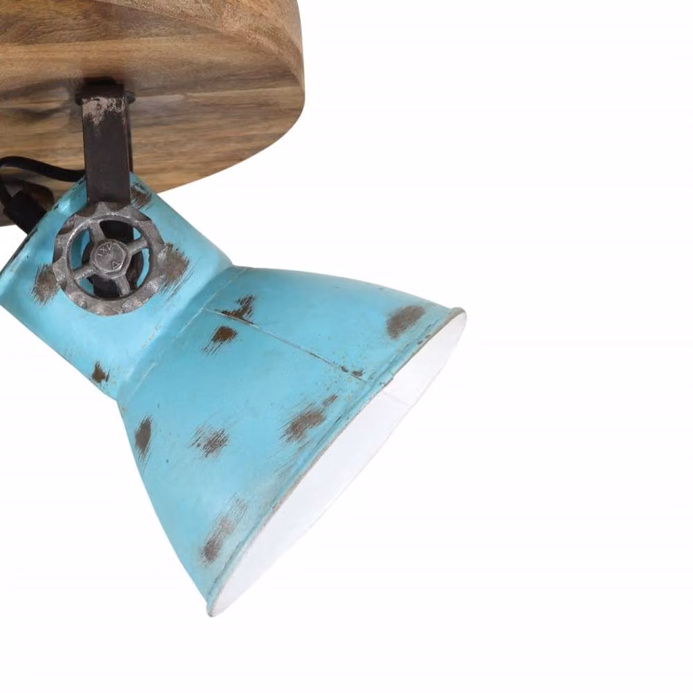 Berkfield Home Industrial Ceiling Lamp in Distressed Blue, W/D/H: 50 x 50 x 25 cm – 2