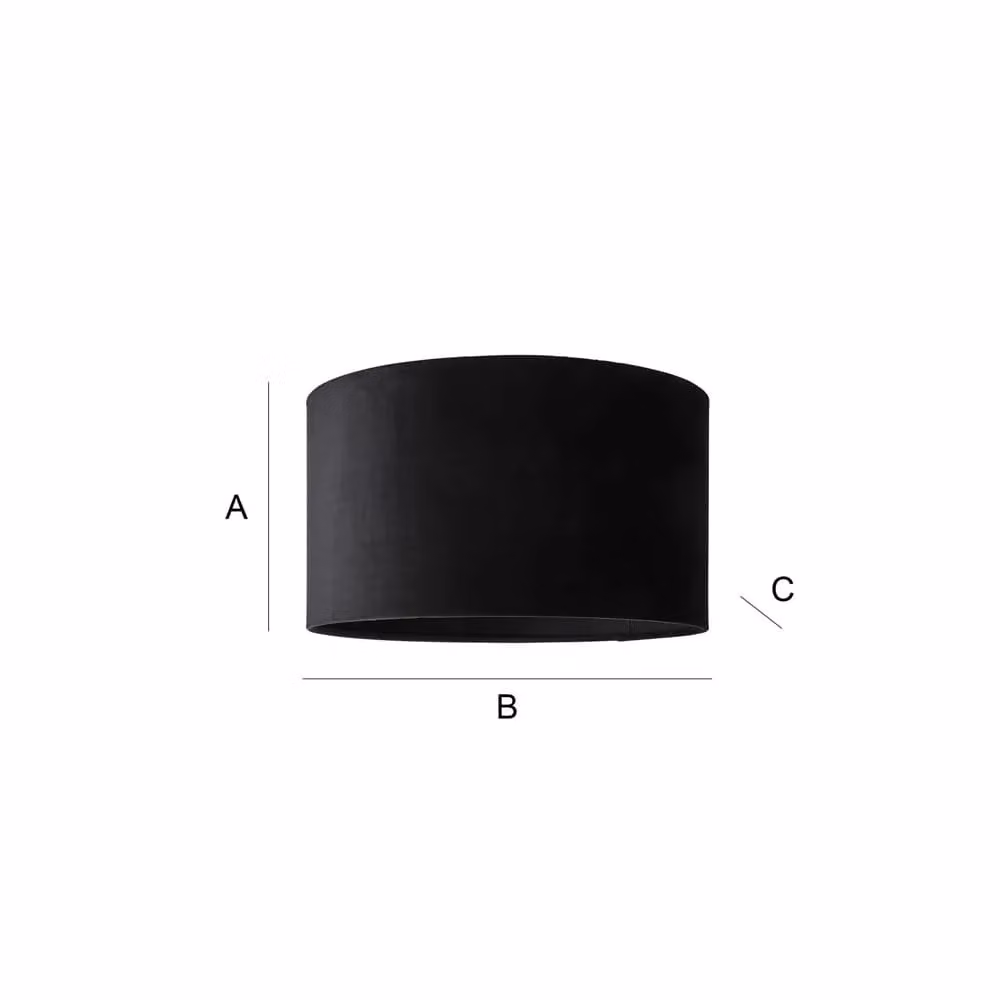 ValueLights Reni Black Velvet Modern Drum Ceiling Lamp Shade, Width: 45 cm – 4
