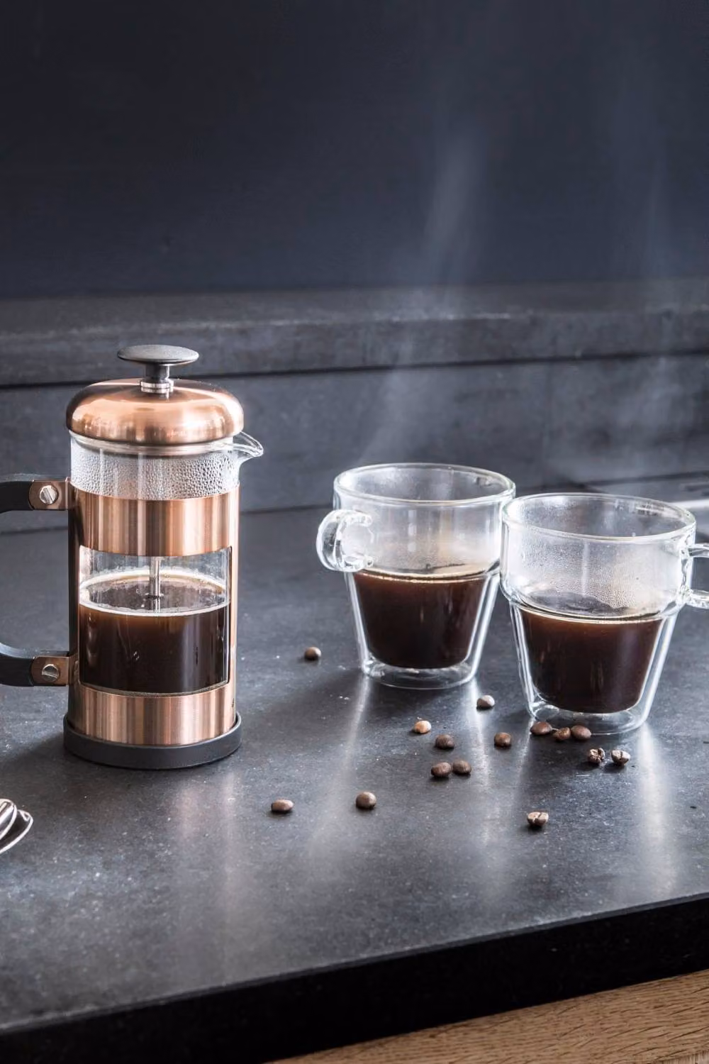 Judge 3 Cup Glass Cafetiere, 350ml, Copper – 5