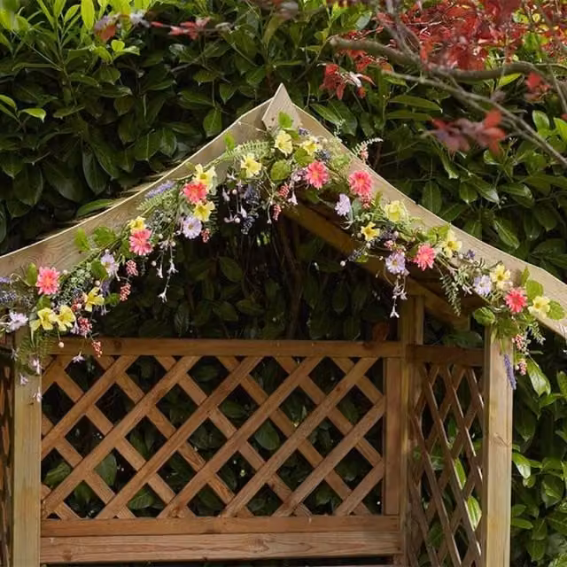Garden Mile Spring Floral Hanging Garden Garland in Multicolour Mixed Flowers