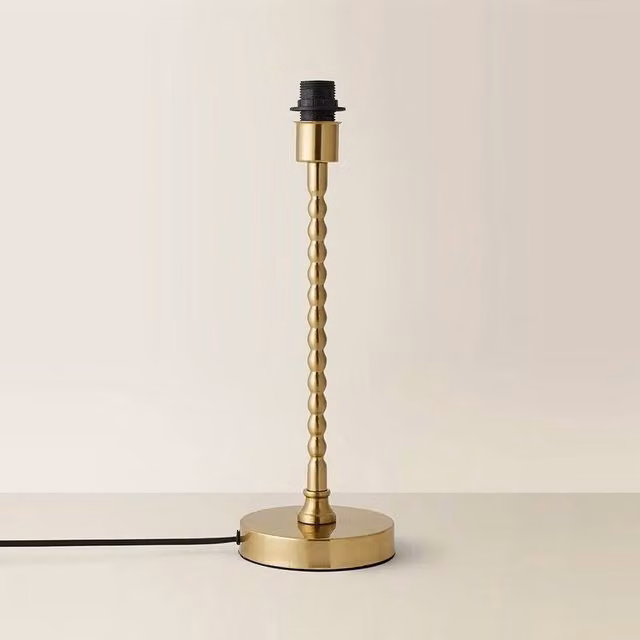 FORGEVIO Modern Metal Table Lamp Base in Brushed Gold/Brass with E14 Socket