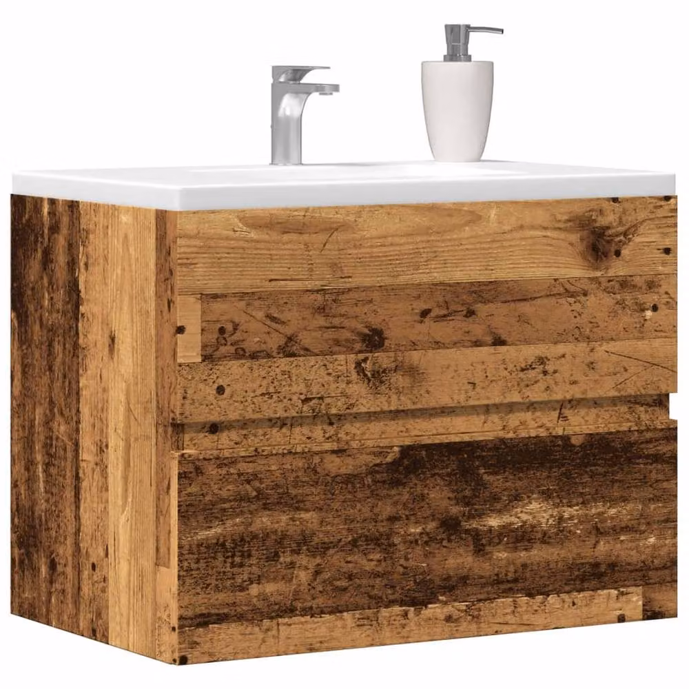 Berkfield Home Wall Mounted Bathroom Cabinet in Brown Old Wood, W: 60 cm, D: 38.5 cm, H: 45 cm – 2