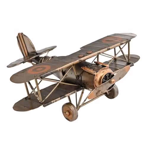 Widdop and Co Harvey Makin Metal Vintage Plane Ornament in Silver, Gold and Bronze – 1