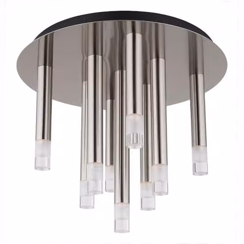 Globo Lighting Modern Semi Flush Ceiling Lamp in Grey and Silver with 9x G9 Bulbs, Height: 29.6 cm