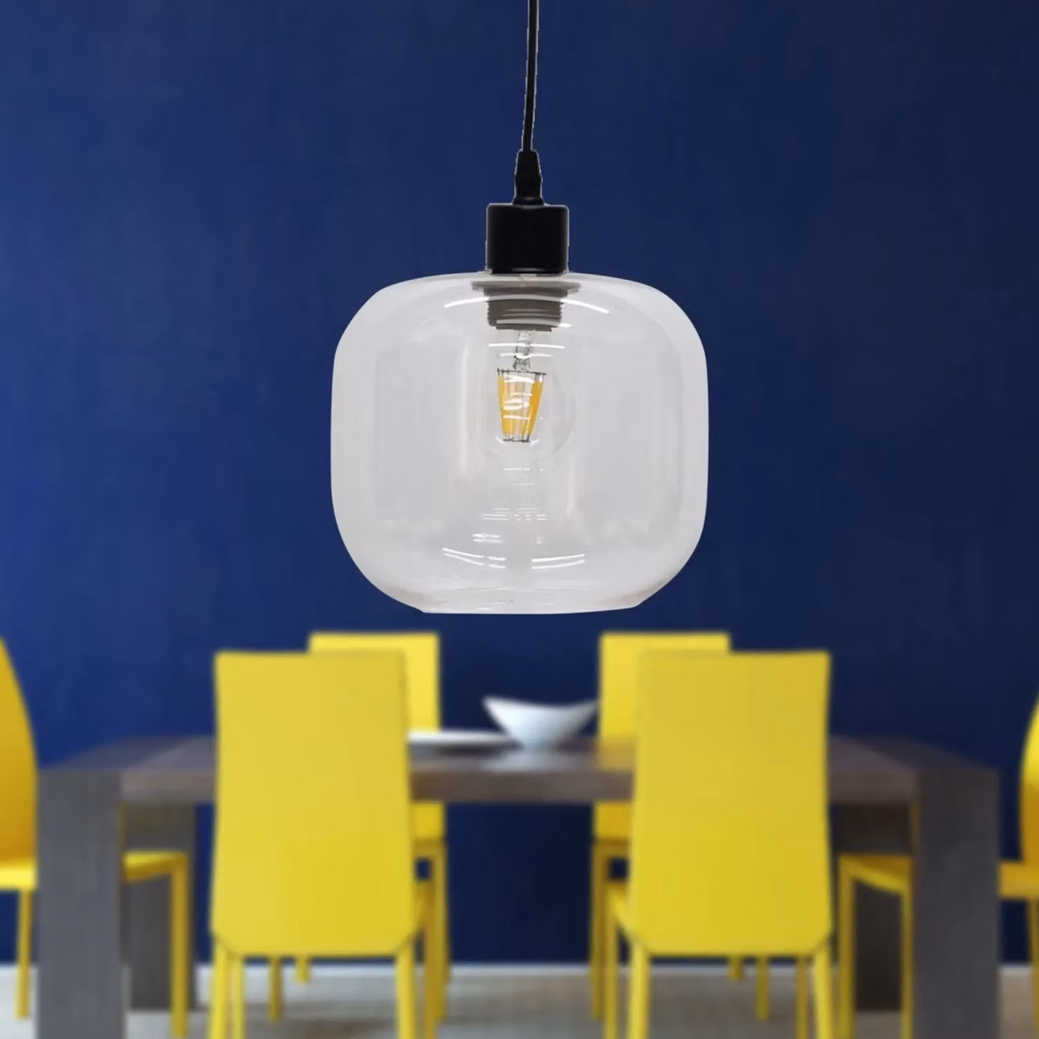 First Choice Lighting Bletch Transparent Glass Easy Fit Pendant Shade – 3