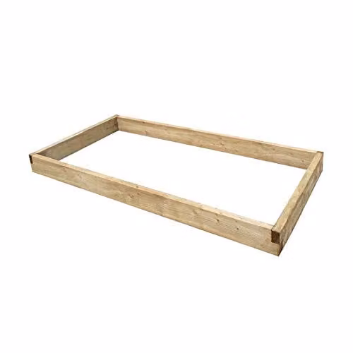Forest Garden Caledonian Large Wooden Raised Bed, Brown, W: 180 cm, D: 90 cm, H: 14 cm