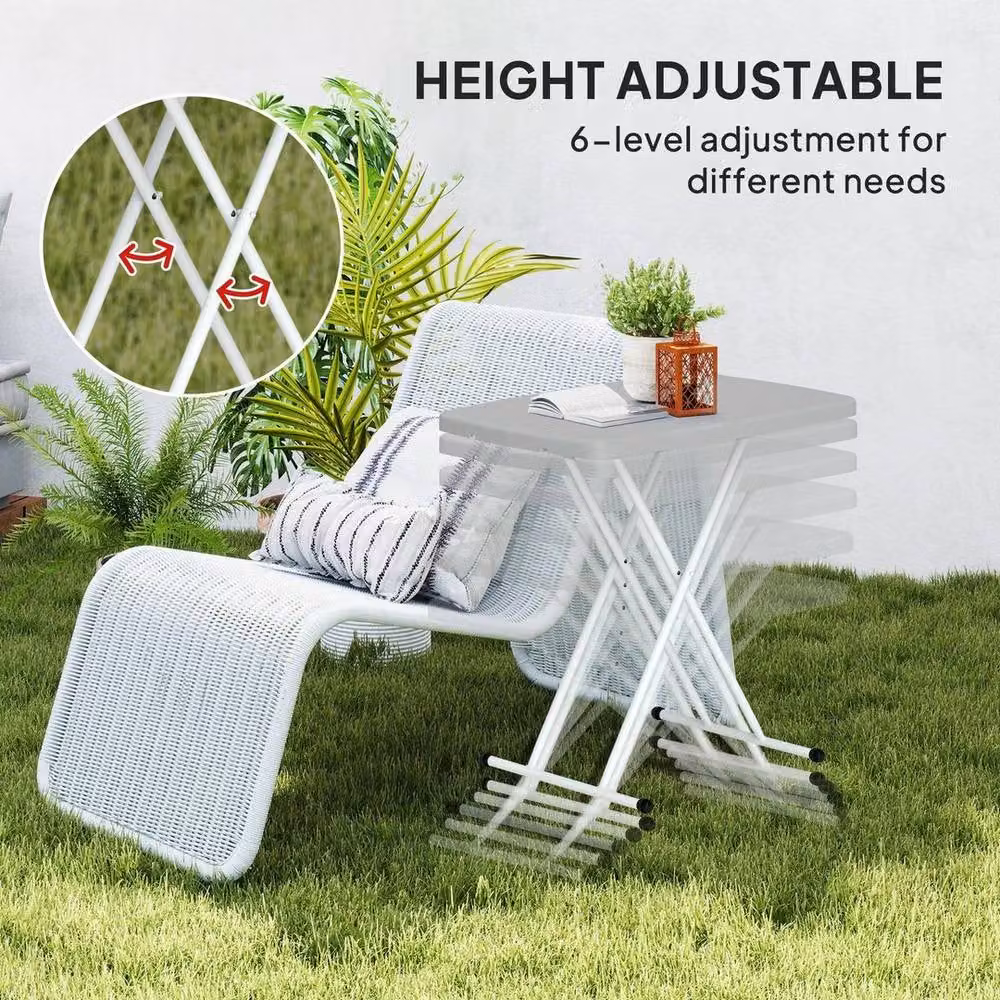 EONLION Height Adjustable Folding Coffee Table in Grey Metal – 3