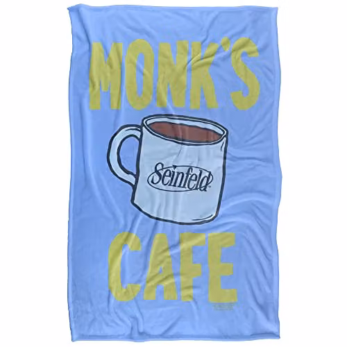 Warner Bros. Seinfeld The Best Coffee In Town Super Soft Fleece Throw Blanket, Multicolour, W/D/H: 91 x 147 cm