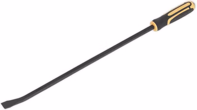 Loops 610mm Heavy Duty 25 Degree Pry Bar with Hammer Cap in Silver and Black
