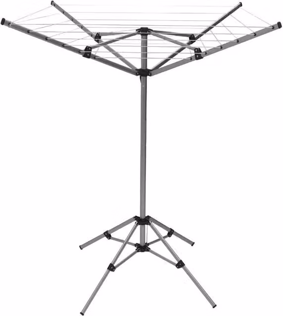 Oypla 15m 4 Arm Lightweight Free Standing Rotary Airer in Silver