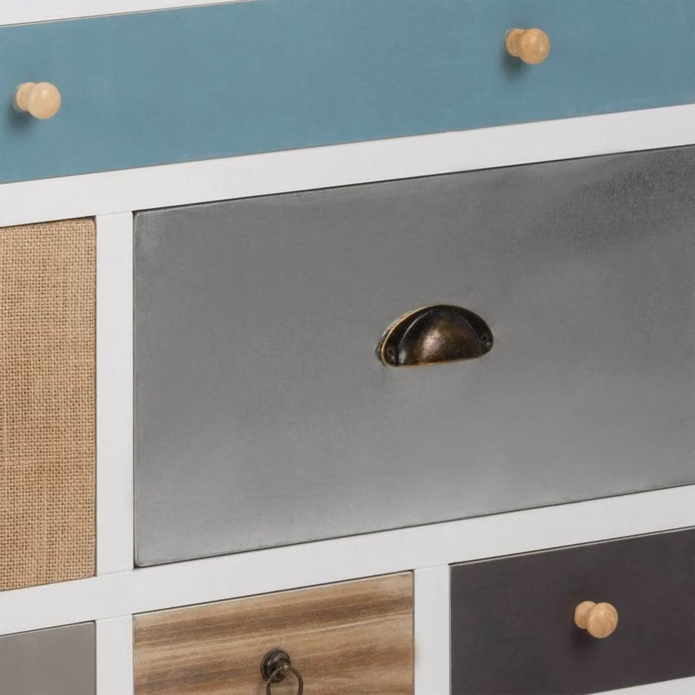 Wyld Haus Malaga 13 Drawer Chest of Drawers with White Frame and Multicoloured Drawers – 4