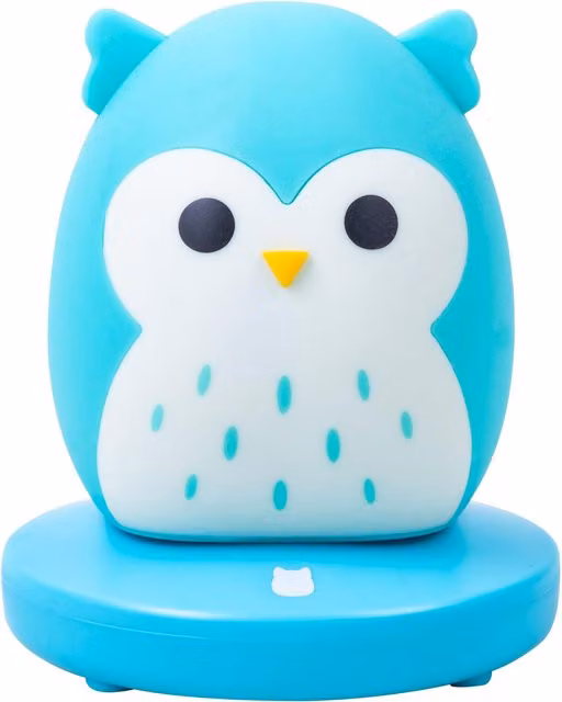 Squishmallows Winston the Owl Blue Silicone Touch Night Light Mood Lamp with USB or Battery Operation