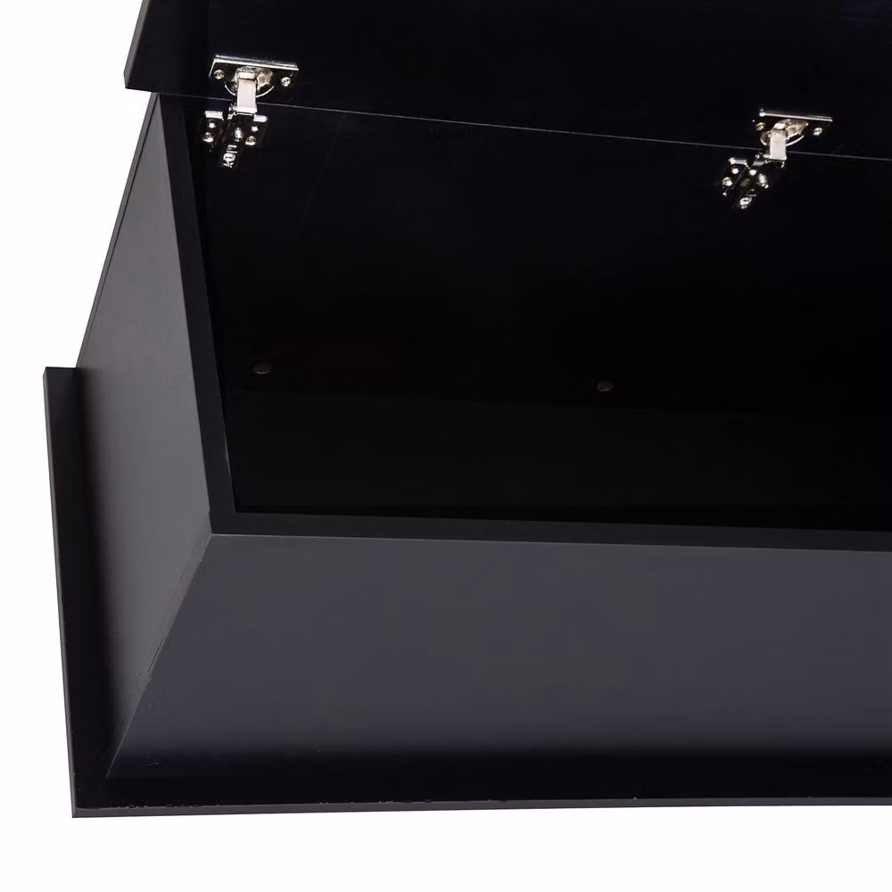 STILVORA Modern Black MDF Storage Chest with Soft-Close Flip-Top Lid, W/D/H: 120 x 40 x 100 cm – 8