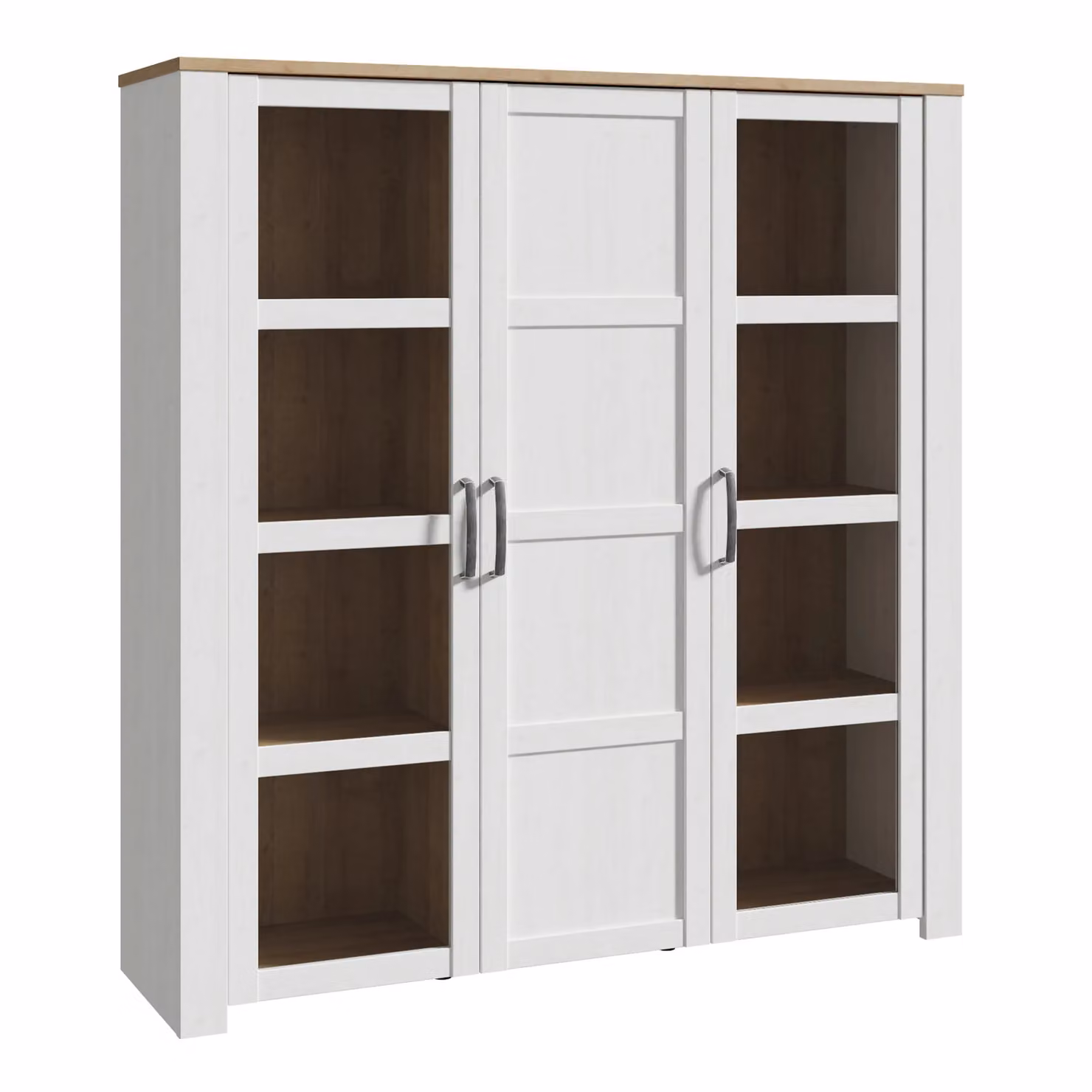 Furniture To Go Bohol Large White Oak Display Cabinet with Soft Close Hinged Doors and Internal Shelves – 2