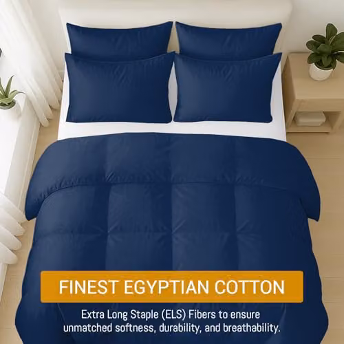 Pamposh Blue 400 Thread Count Egyptian Cotton Double Duvet Cover Set, 200 x 200 cm – 3