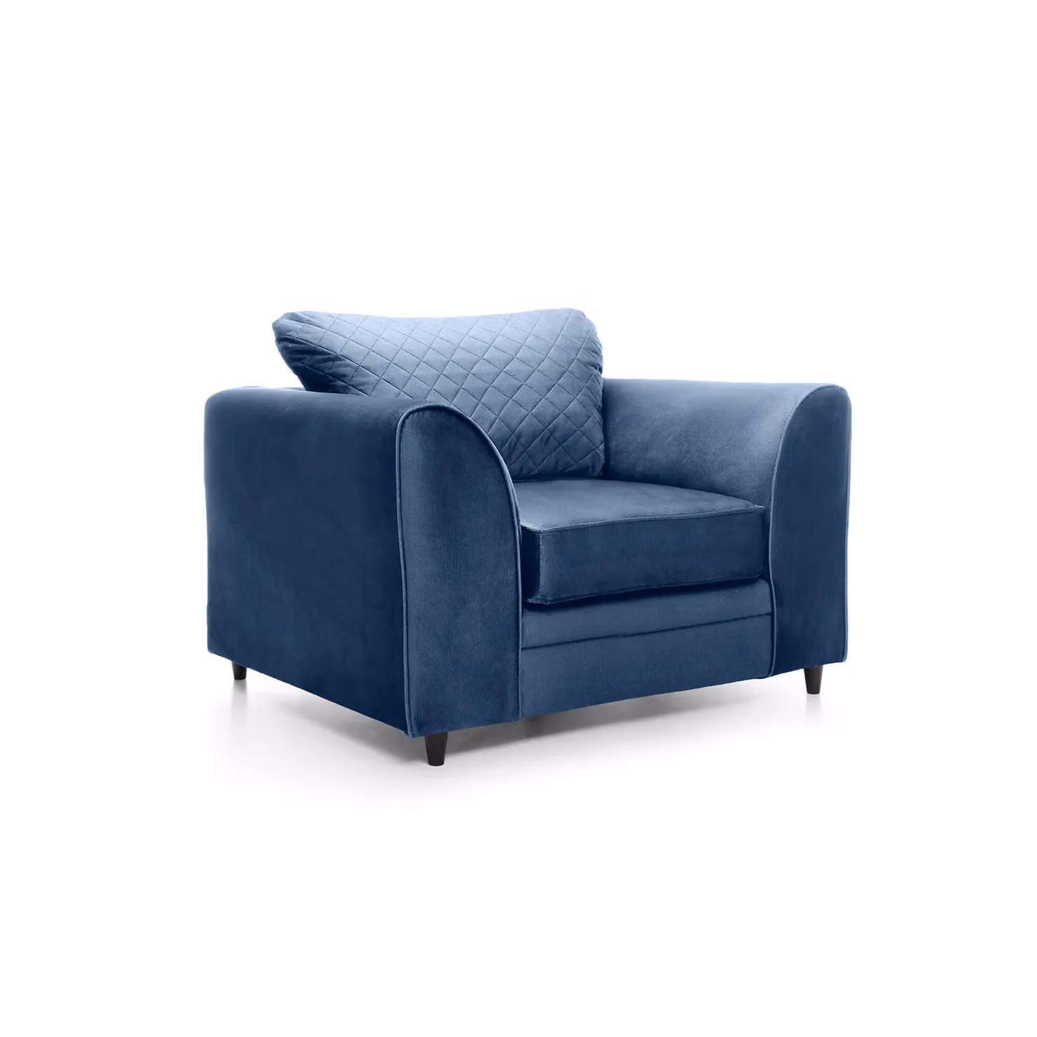Abakus Direct Chicago Spill-Proof Velvet Armchair in Dark Blue, W/D/H: 102 x 86 x 78 cm – 2