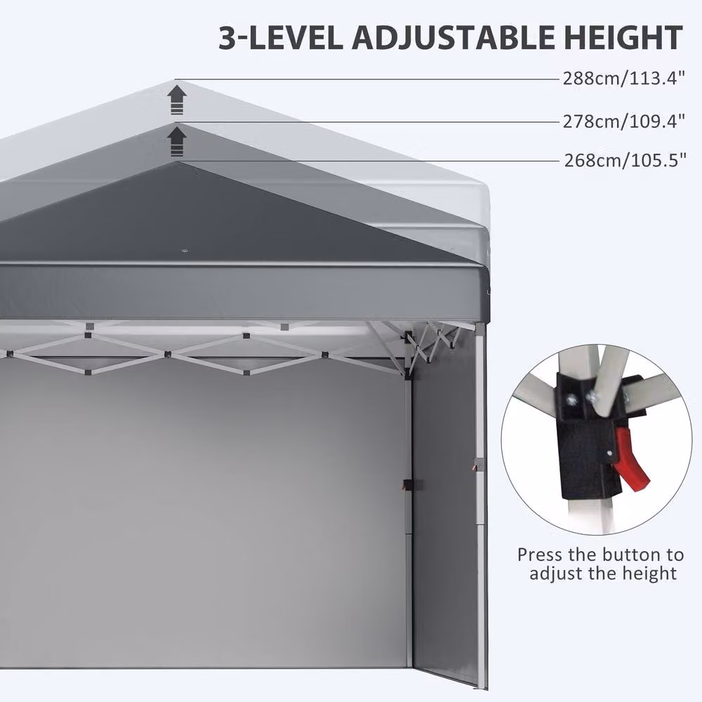 Rolipo Pop Up Gazebo with Sidewalls and Weight Bags, UPF 50+, Dark Grey – 6