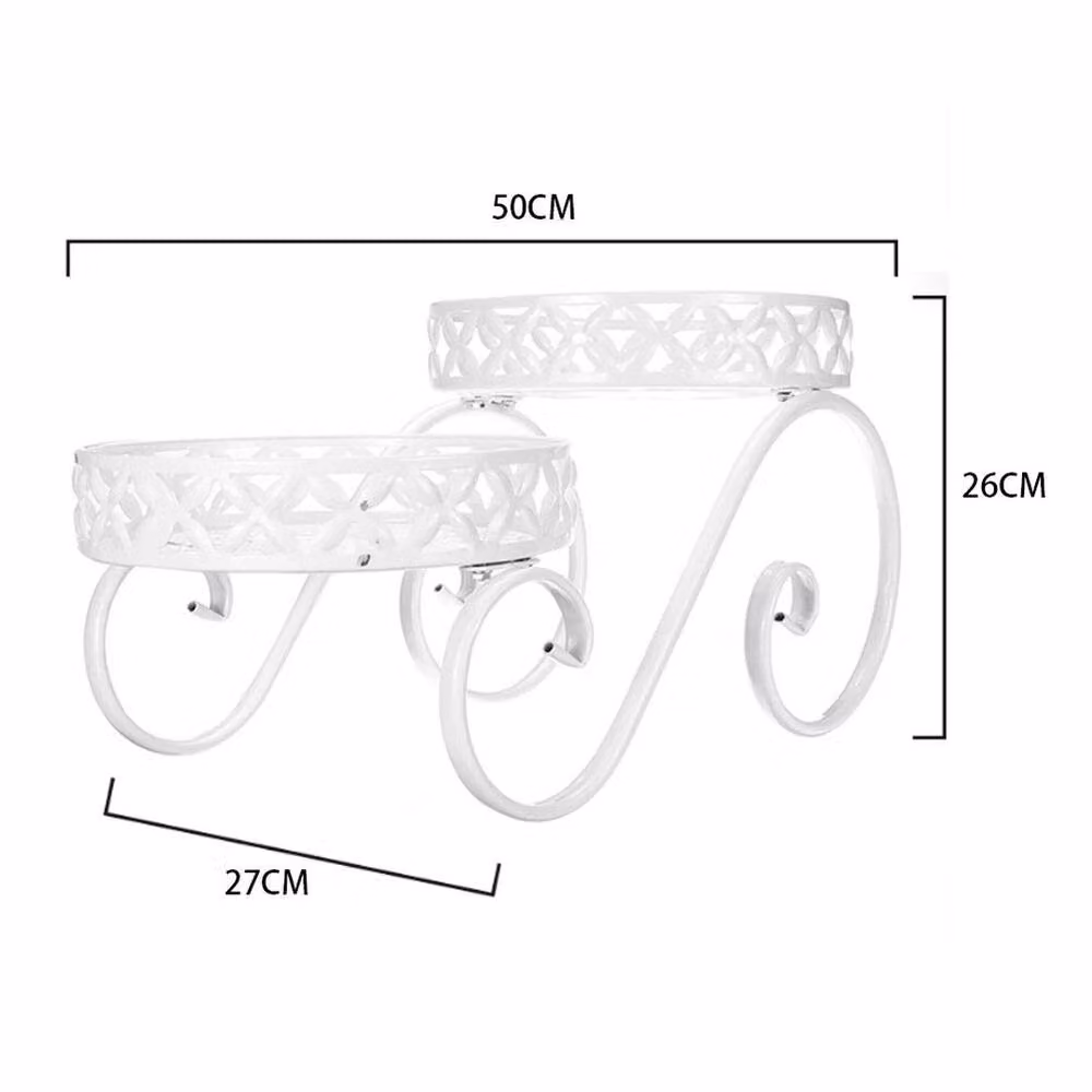 KORVIXA White Metal Flower Pot Display Rack Shelf – 2
