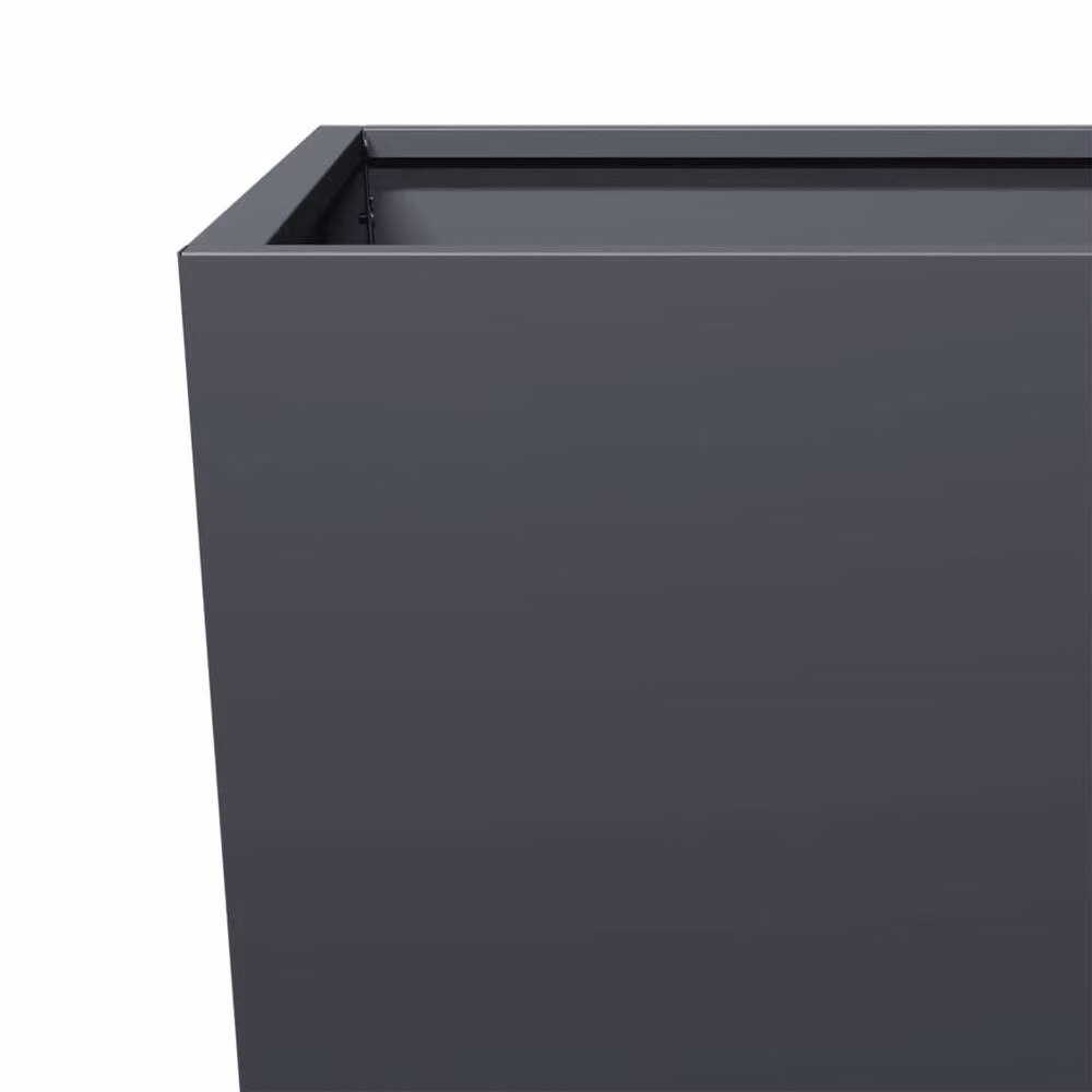 Berkfield Home Steel Garden Planter Tub in Anthracite Grey, W/D/H: 45 x 45 x 75 cm – 4