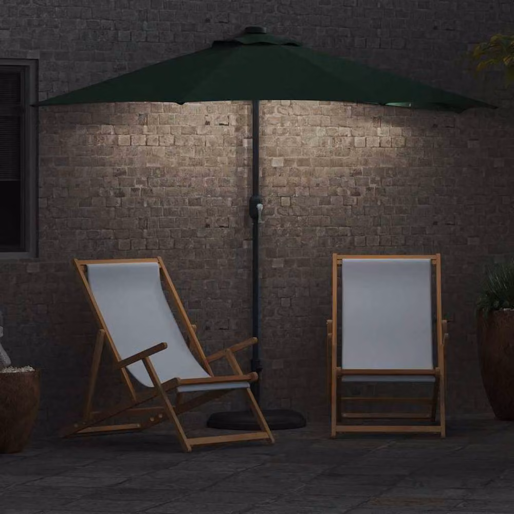 Berkfield Home Half Garden Parasol with Aluminium Pole, Green, Height: 294 cm – 3