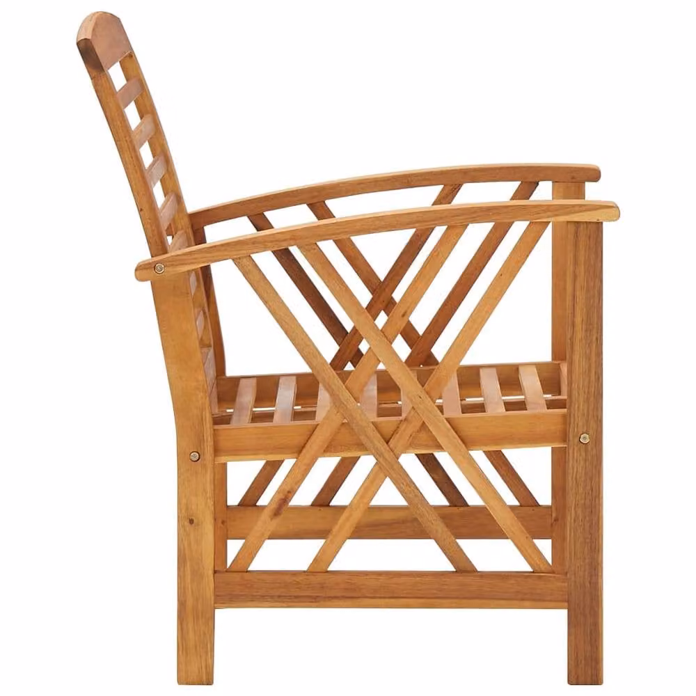 Berkfield Home Beautiful Garden Chairs, Set of 2, Oiled Brown Solid Acacia Wood – 2