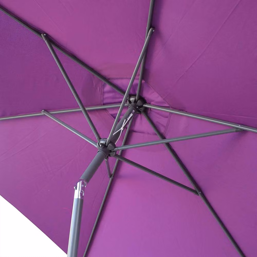 sweeek 3m Round Centre Pole Parasol in Purple with Aluminium and Polyester Construction – 2