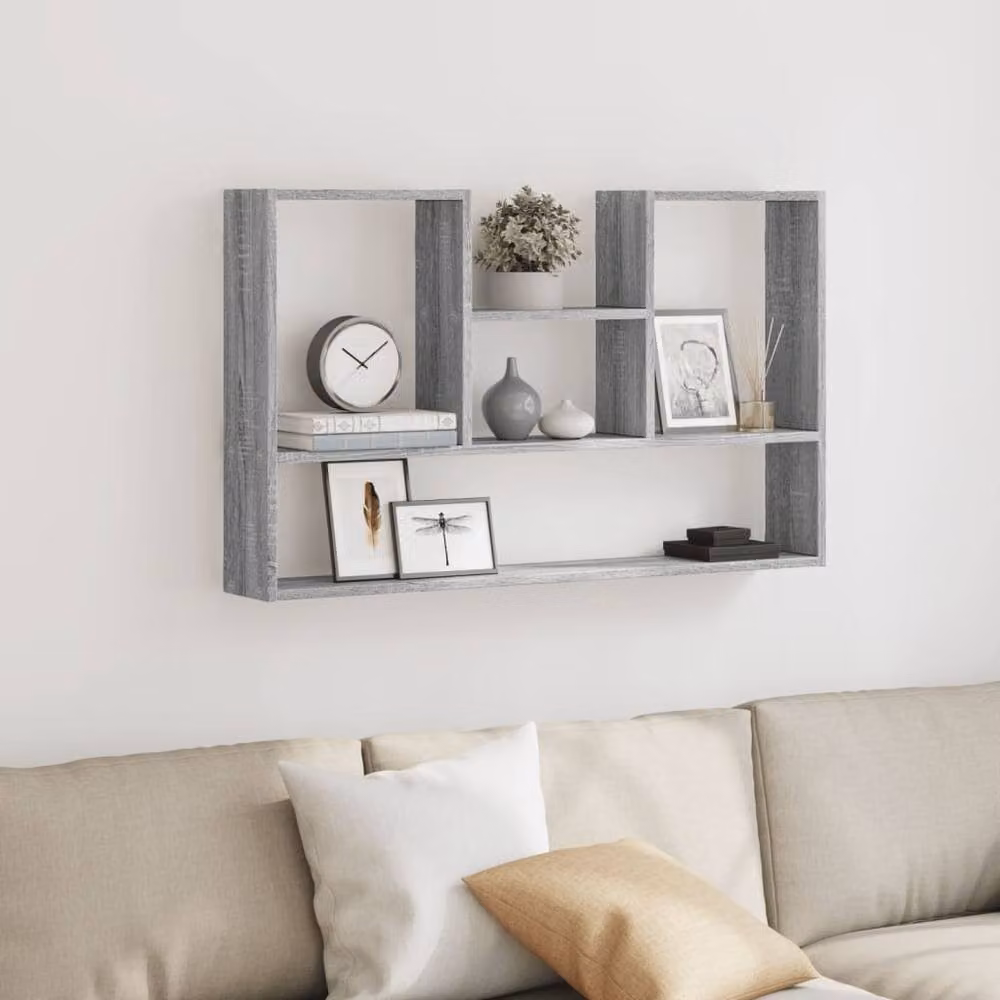Berkfield Home Wall Mounted Shelf in Grey Sonoma, W/D/H: 99 x 15 x 60 cm – 3