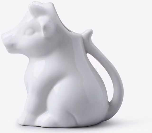 WM Bartleet & Sons White Ceramic Cow Milk Creamer Jug, 175ml – 1