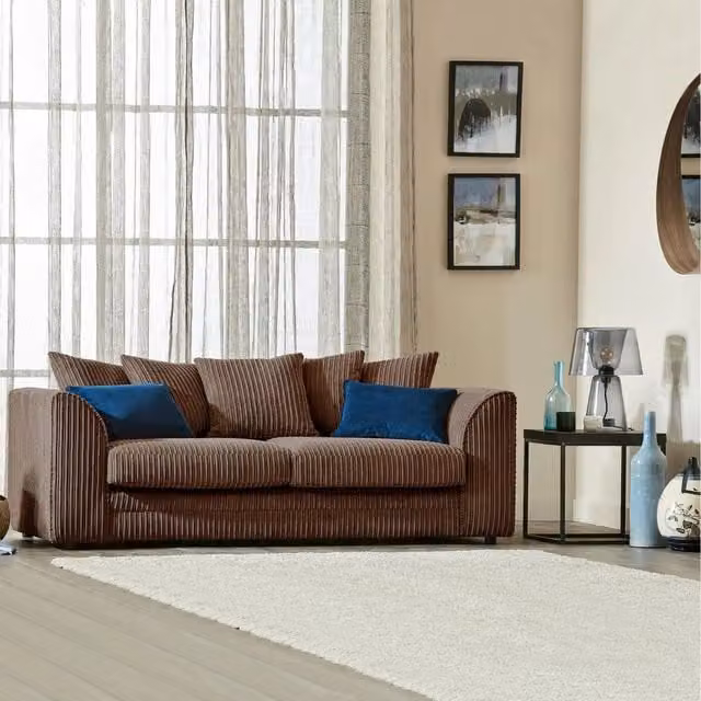 Snugg Furniture UK Limited Milo Jumbo Cord 3 Seater Sofa in Brown