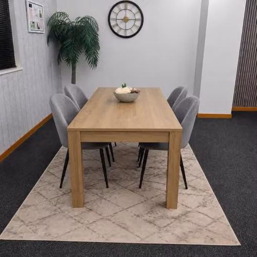 Kosy Koala Oak Effect Dining Table Set with 4 Grey Chairs, W/D/H: 117 x 77 x 75 cm – 3