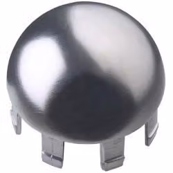 Rothley Modern Staircase Handrail Dome End Cap, Brushed Chrome, Silver, Pack of 2