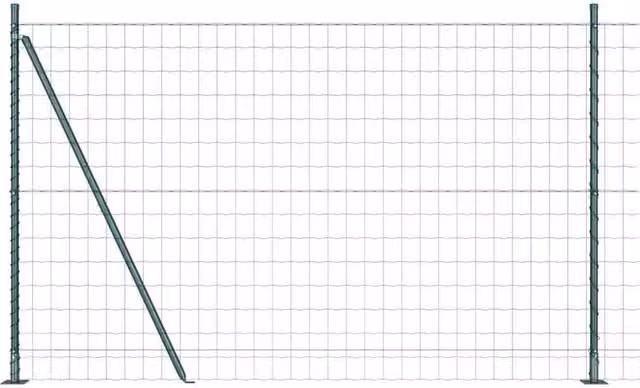 Berkfield Home Euro Fence with 7 Flanged Posts, Green Galvanised Steel, W: 10 m, H: 1.5 m