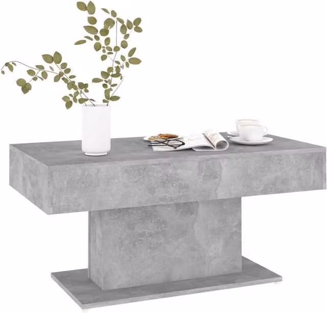 Berkfield Home Modern Rectangular Coffee Table in Concrete Grey, W/D/H: 96 x 50 x 45 cm – 1