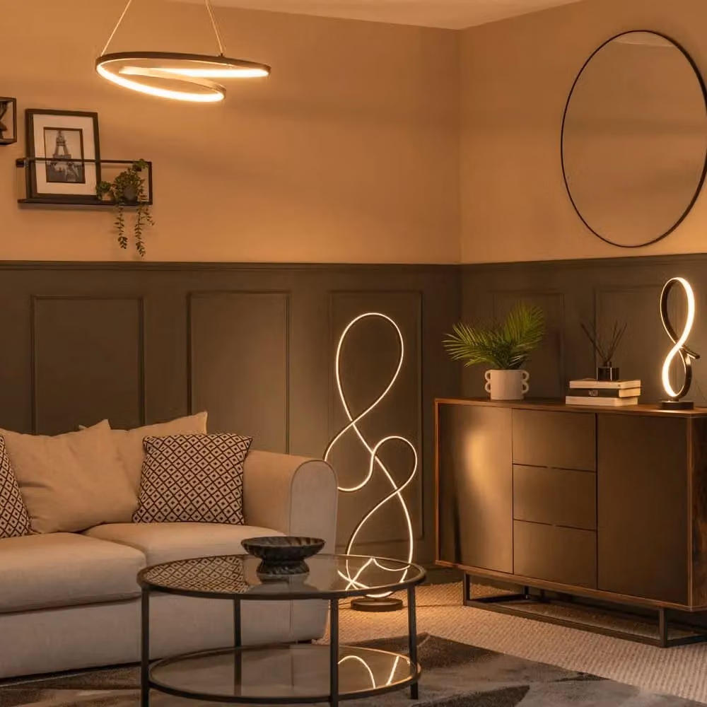 ValueLights Infinity Modern Dimmable LED Ring Pendant Light in Matte Black with Remote Control – 3