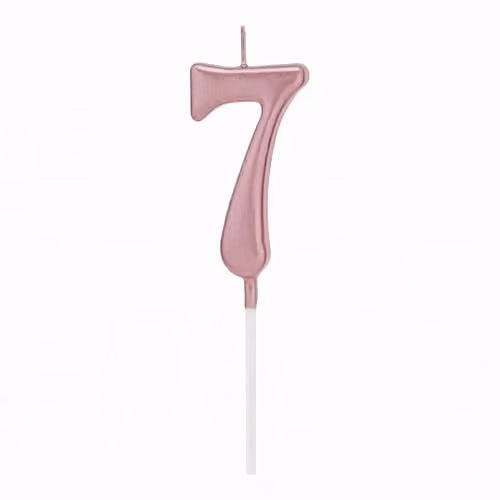Shatchi Pink Number 7 Birthday Cake Topper Candle