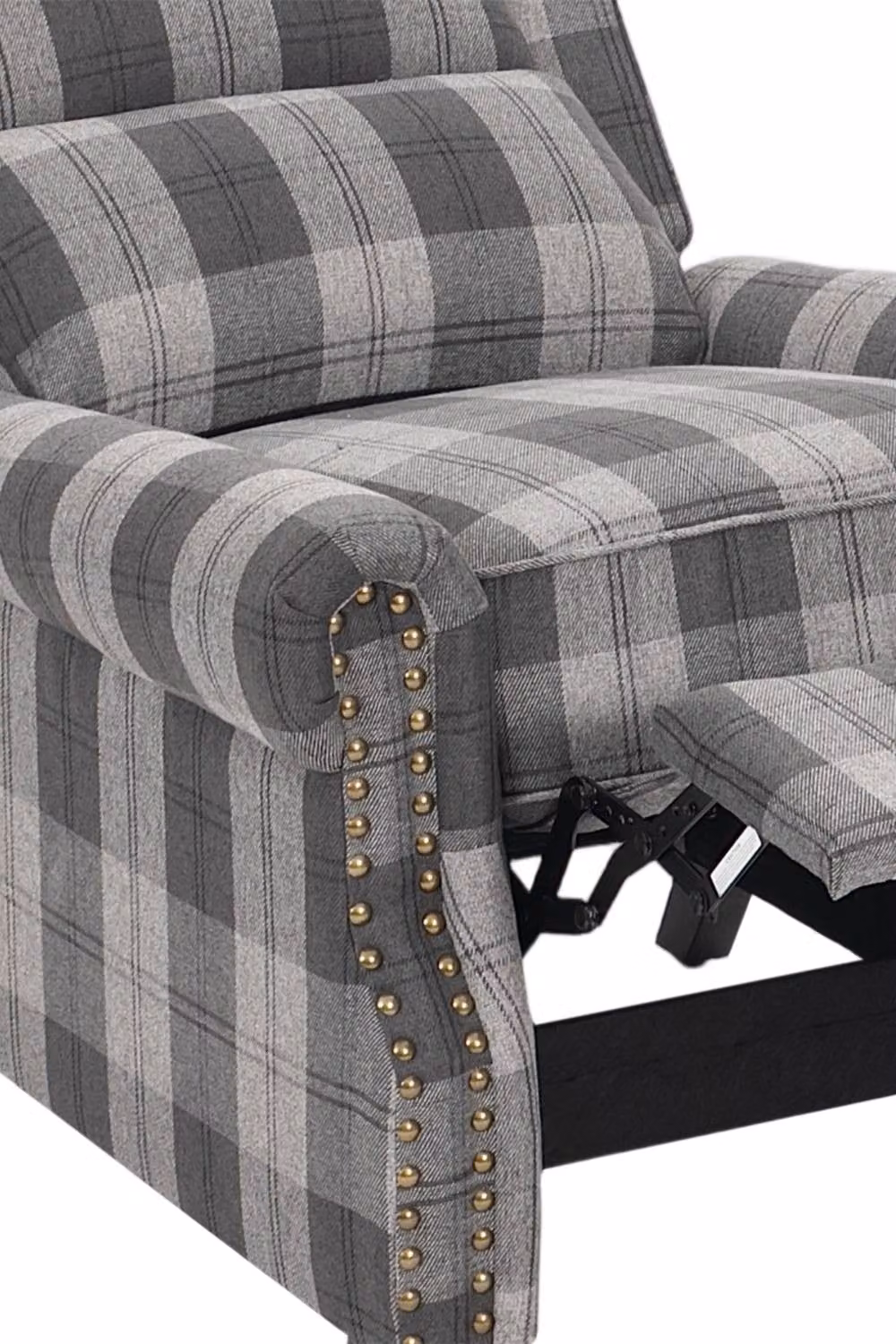 Garden Sanctuary Grey Linen Fabric Upholstered Pushback Reclining Armchair – 4
