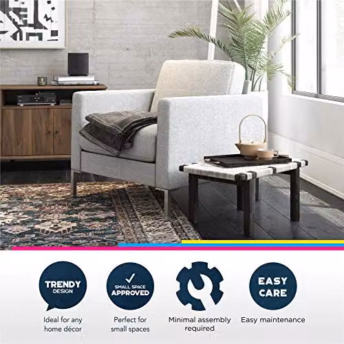 DHP Fabry Modern Upholstered Armchair in Grey Fabric – 5