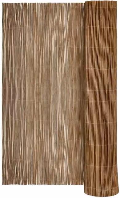 Berkfield Home Woven Willow Wood Fence in Brown, H: 120 cm, W: 300 cm – 1