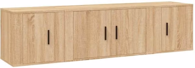 Berkfield Home 3 Piece Sonoma Oak TV Cabinet Set in Light Tan Beige
