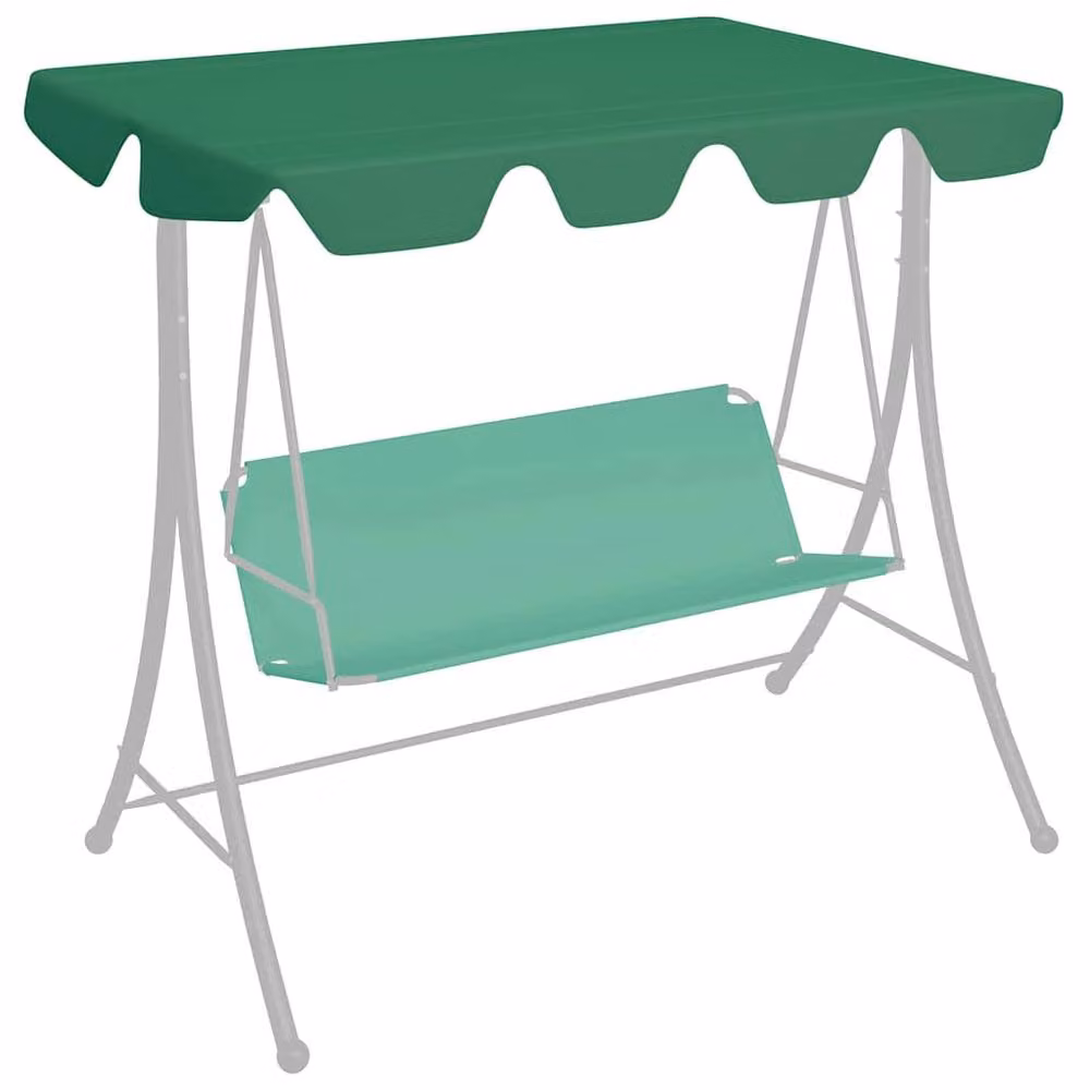 Berkfield Home Replacement Canopy for Garden Swing in Green, PVC-Coated Polyester, W: 188 cm, D: 145 cm, H: 110 cm – 2