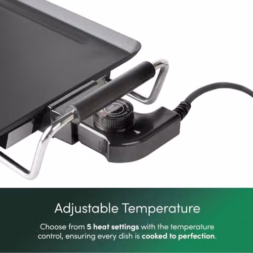 Emperial Black Electric Teppanyaki BBQ Grill with 2000W Non-Stick Smooth Plate and Adjustable Temperature Control, W/D/H: 90 x 23 x 10 cm – 4
