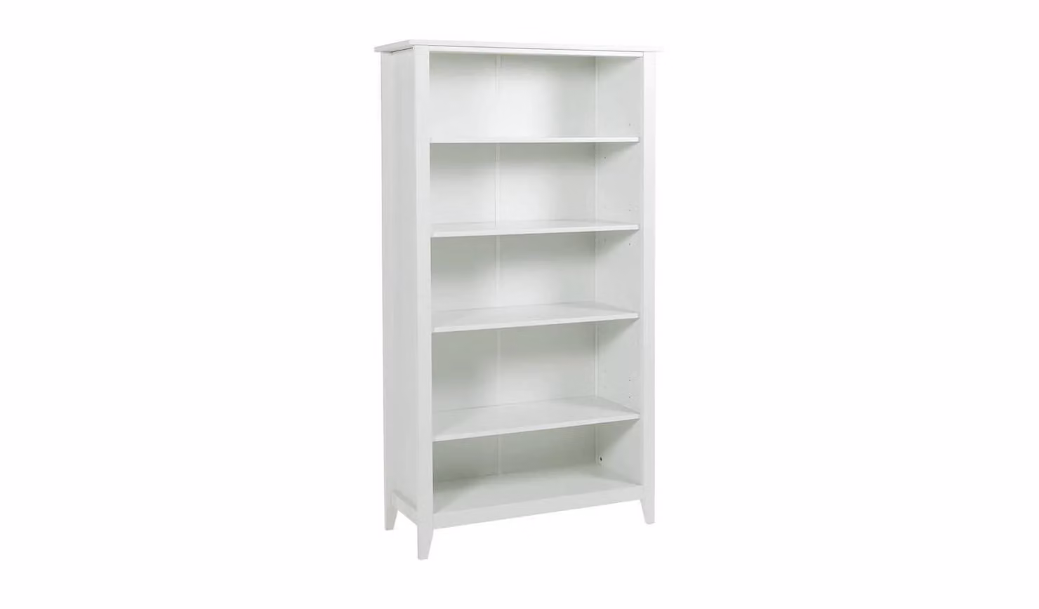 Cheap Furniture Warehouse Minato Wide Bookcase in White with Adjustable Shelves