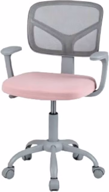 Costway Pink Mesh Kids Study Chair with Armrests and Swivel Function – 1