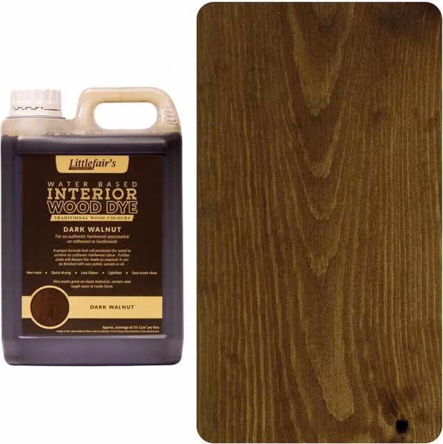 Littlefair's Indoor Wood Stain in Dark Walnut, Brown, 25 l